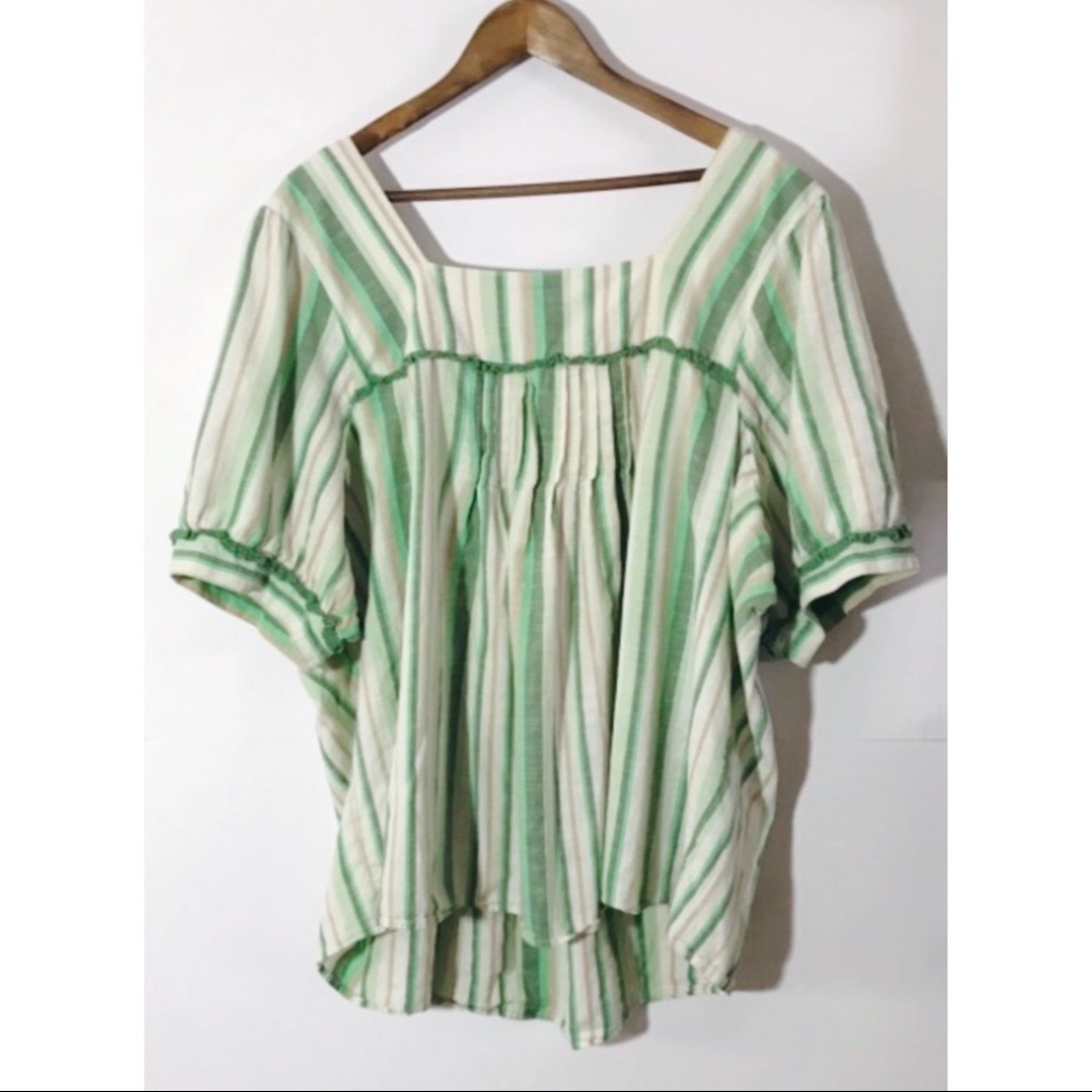 ✨HP✨ Venezia Stripe Floral Cross Stitch Blouse Top 26 28 - Picture 2 of 5